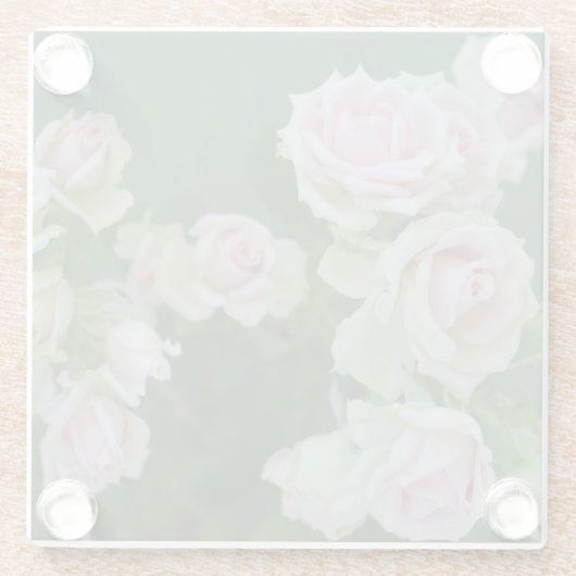 Schöne hellrosa Rose Glasuntersetzer (Rückseite)