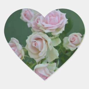 Schöne hellrosa Rose Herz-Aufkleber