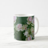 Schöne hellrosa Rose Kaffeetasse (VorderseiteRechts)