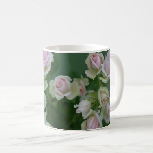 Schöne hellrosa Rose Kaffeetasse (VorderseiteRechts)