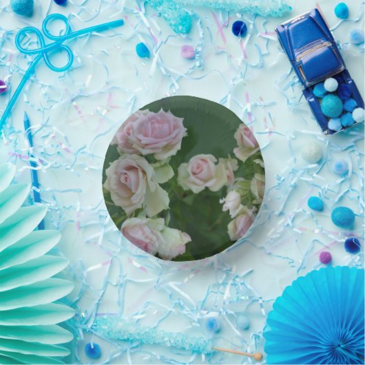 Schöne hellrosa Rose Pappteller (Party)