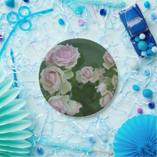 Schöne hellrosa Rose Pappteller (Party)