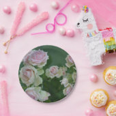 Schöne hellrosa Rose Pappteller (Party)