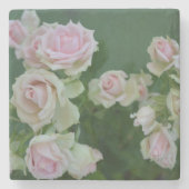 Schöne hellrosa Rose Steinuntersetzer (Vorderseite)