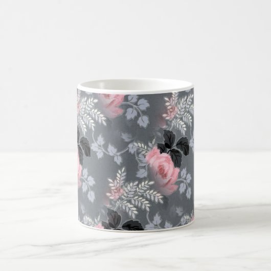 Schöne hellrosa Rosen Kaffeetasse (Mittel)