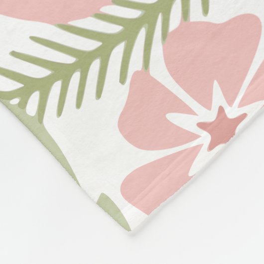 Schöne hellrosa und grüne Blume Fleecedecke (Ecke)