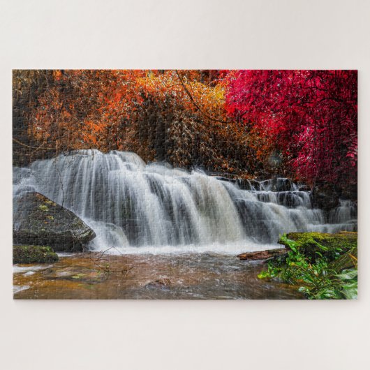 Schöne Herberge Regenwald Wasserfall Natur Puzzle (Horizontal)