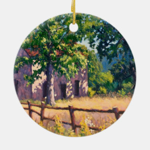 Schöne Herbst-Farmhaus-Szene Keramik Ornament