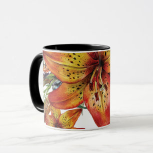 Schöne Herbst-Lilien-Blume Boho-Chic individuell Tasse