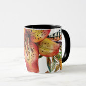 Schöne Herbst-Lilien-Blume Boho-Chic individuell Tasse (VorderseiteRechts)