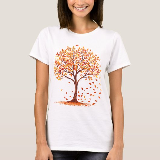Schöne Herbstbaum Orange Herbstlaub Saison T-Shirt (Vorderseite)