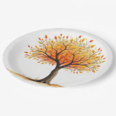 Schöne Herbstbaum-Papierplatten Pappteller (Schrägansicht)