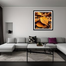 Schöne Herbstblätter auf dem Boden Poster