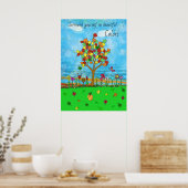 Schöne Herbstblätter Herbstbaum Volkskunst Poster (Küche)