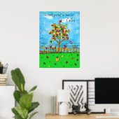 Schöne Herbstblätter Herbstbaum Volkskunst Poster (Heimbüro)