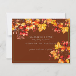 Schöne Herbstblätter und Berries Hochzeit im Herbs Save The Date