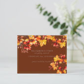 Schöne Herbstblätter und Berries Hochzeit im Herbs Save The Date (Stehend Vorderseite)