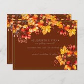 Schöne Herbstblätter und Berries Hochzeit im Herbs Save The Date (Vorne/Hinten)