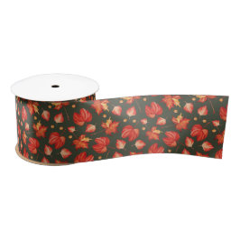 Schöne Herbstfarben Blätter Satin Ribbon Satinband
