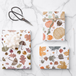 Schöne Herbstfarben Geschenkpapier Set
