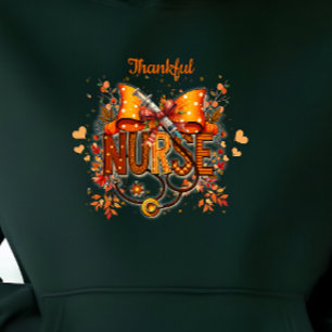 Schöne Herbstfarben Schleife Dankbare Krankenschwe Hoodie