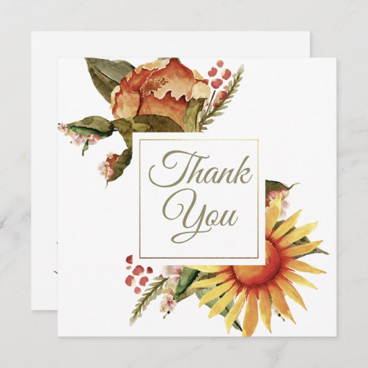 Schöne Herbstflora Dankeskarte (Vorne/Hinten)
