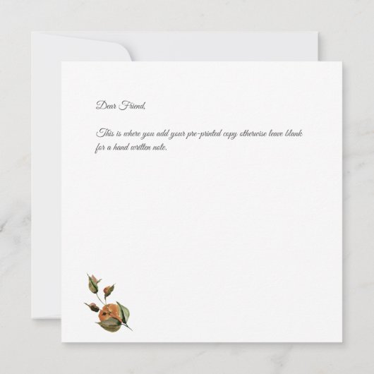 Schöne Herbstflora Dankeskarte (Rückseite)