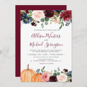 Schöne Herbsthochzeit Einladung (Vorne/Hinten)