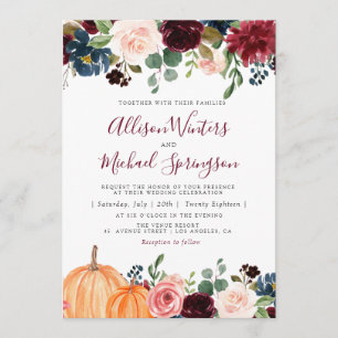Schöne Herbsthochzeit Einladung