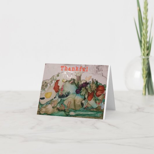 Schöne Herbstkarten gemalt Dankeskarte (Vorderseite)