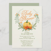 Schöne Herbstkleid Kinderdusche Einladung (Vorne/Hinten)