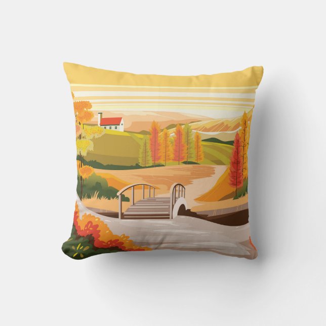 Schöne Herbstlandschaft Kissen (Vorderseite)