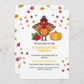 Schöne Herbstlaub Türkei Erntedank Dinner Einladung (Vorne/Hinten)