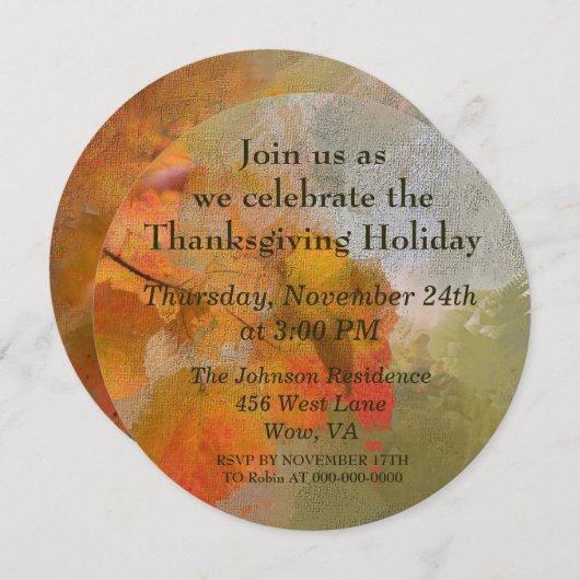 Schöne Herbstlaube Erntedank Einladung (Vorne/Hinten)