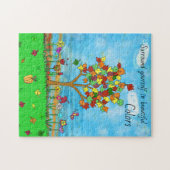 Schöne Herbstlaube farbenfroh Puzzle (Horizontal)