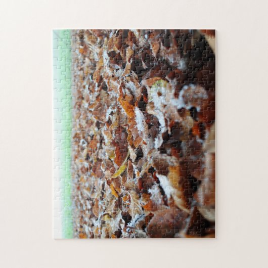 Schöne Herbstlaube im Herbst Waldwandern Puzzle (Vertikal)