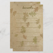 Schöne Herbstlaube Lined Stationery Briefpapier (Vorne/Hinten)