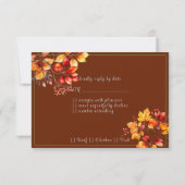 Schöne Herbstlaube und Berries Herbsthochzeit RSVP Karte (Rückseite)
