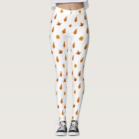 Schöne Herbstleaves Blume Muster Girl Leggings (Vorderseite)