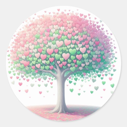 Schöne, herz geformte Baumkleber Runder Aufkleber (Vorderseite)