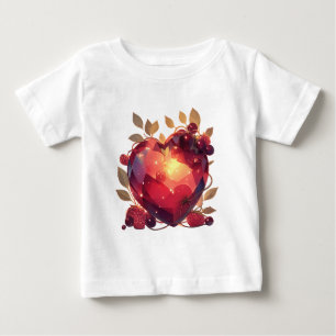 Schöne Herz-Juwelen – Romantisches Beeren-Herz-Des Baby T-shirt