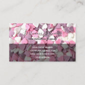 Schöne Herzen elegante Rechtecke halbdurchsichtig Visitenkarte (Rückseite)