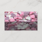 Schöne Herzen elegante Rechtecke halbdurchsichtig Visitenkarte (Rückseite)