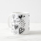 Schöne Herzen in schwarzer Tasse (Vorderseite Links)