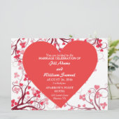 Schöne HerzensWedding Einladung (Stehend Vorderseite)