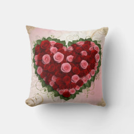 Schöne Herzform Rose Kissen
