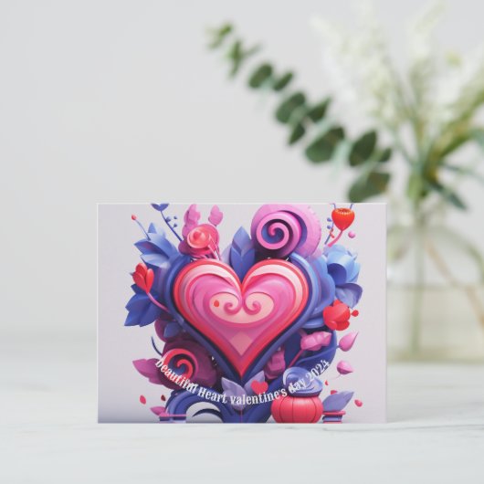 Schöne Herzvalentinstag Postkarte (Stehend Vorderseite)