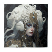 Schöne Hexe Dämon Königin Fantasy Kunst Fliese (Vorderseite)