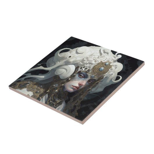 Schöne Hexe Dämon Königin Fantasy Kunst Fliese (Seite)