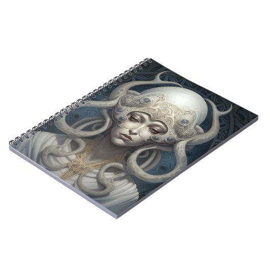 Schöne Hexe Dämon Königin Fantasy Kunst Notizblock (Linke Seite)